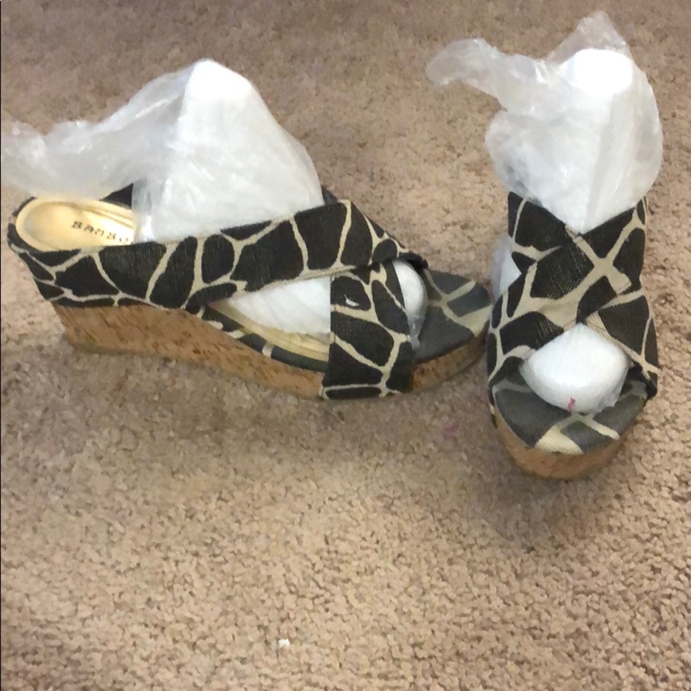 Animal print wedges